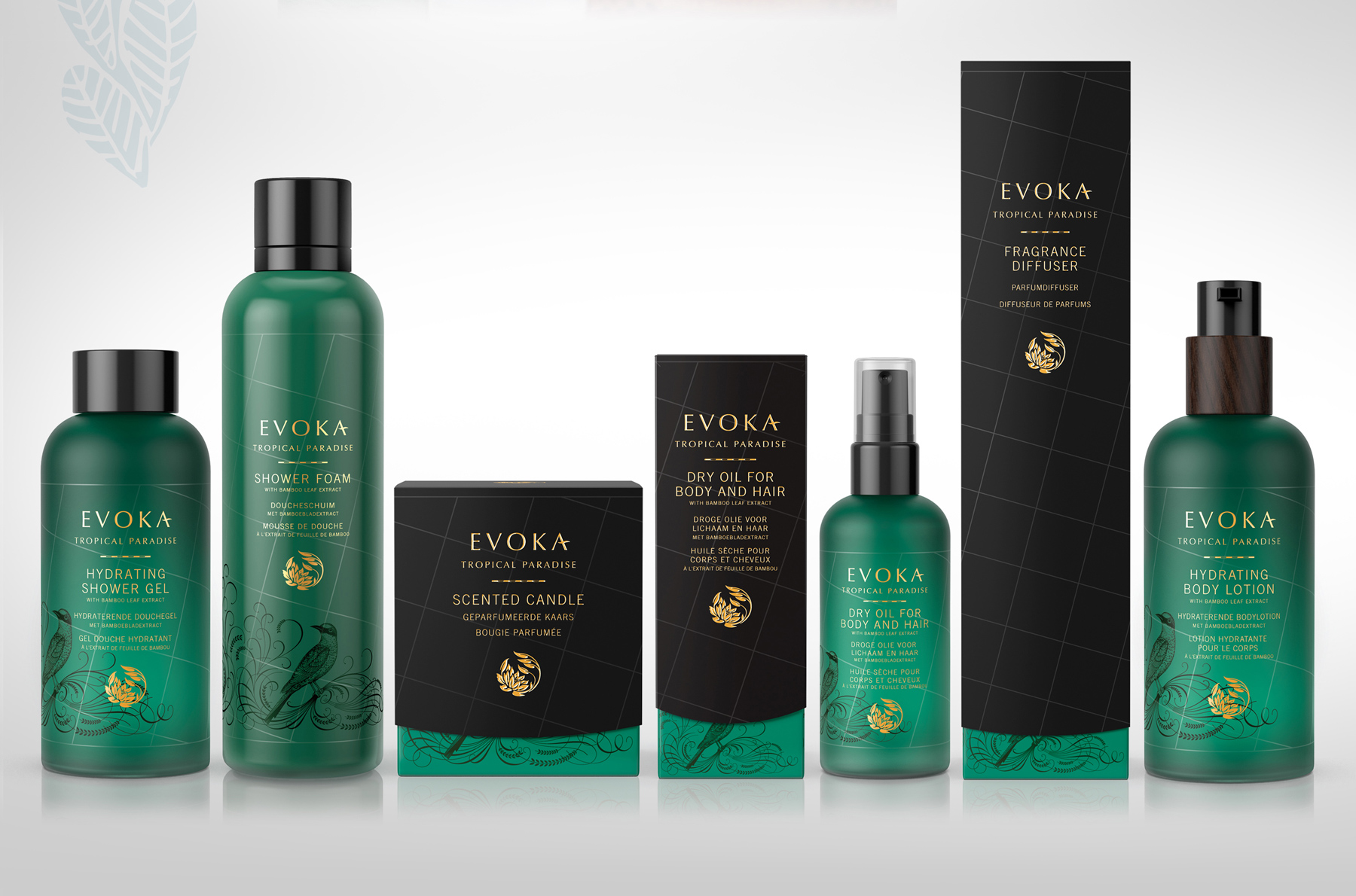 Evoka product range featuring branding by Biles Hendry
