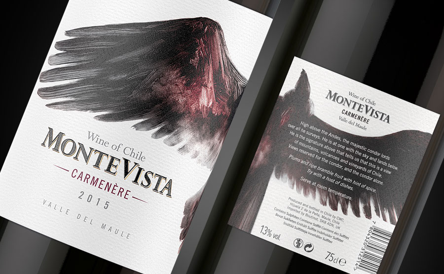 Montevista wine close up of label
