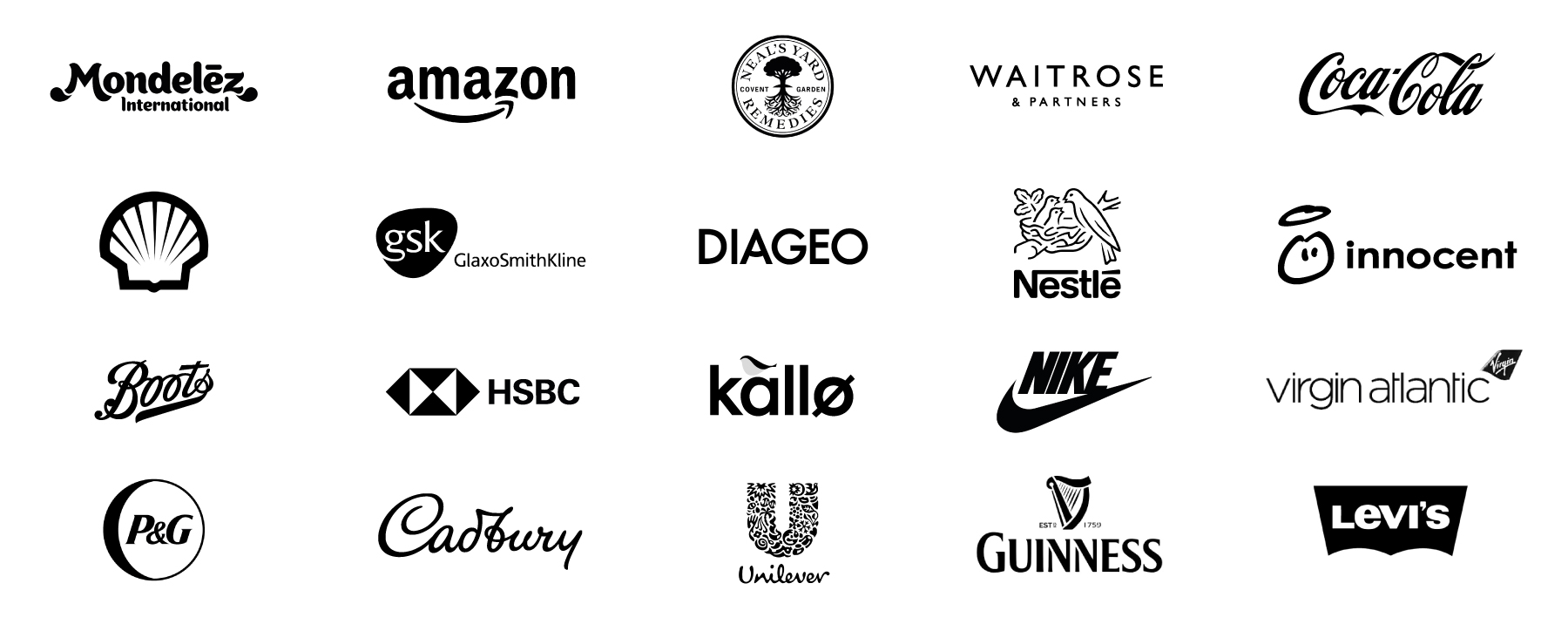 Logos of the brands that Biles Hendry has worked with